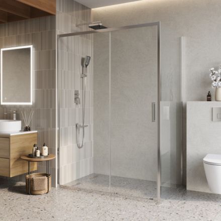 Душевой уголок BelBagno LUCE LUCE-AH-1-140/90-C-Cr 140х90 стекло прозрачное профиль хром глянцевый без поддона