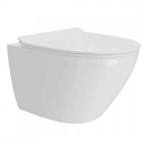 Унитаз подвесной Teymi Lina Pro Vortex T40112 белый с сиденьем безободковый смыв торнадо
