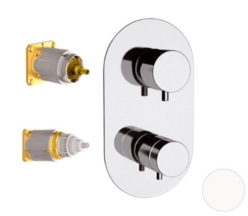 Смеситель для душа Remer Elegance NT92KBBO встраиваемый в стену белый с термостатом