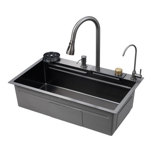 Кухонная мойка Savol S-SC003Q 75х46 цвет графит поверхность матовая