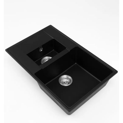 Кухонная мойка Grandex Aqua 600115 78х50 цвет черный металлик поверхность матовая