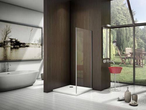 Душевая перегородка Good Door LATTE ЛА00012 80х185 стекло прозрачное профиль белый