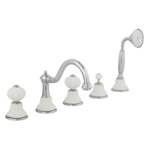 Смеситель Migliore OLIVIA 19005 на борт ванны белый/хром