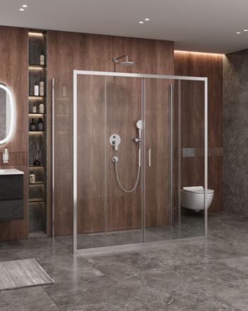 Душевой уголок Cezares MOLVENO MOLVENO-AH-2/2-170/90-C-Cr-IV 170х90 стекло прозрачное профиль хром глянцевый без поддона