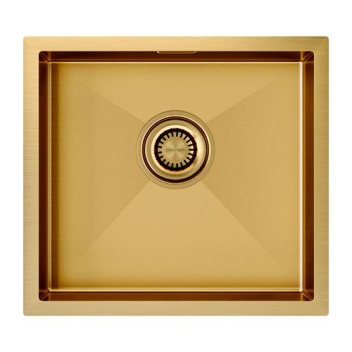 Кухонная мойка Paulmark ALLER 48 UNI PM804844-BG 43х39 цвет брашированное золото поверхность матовая