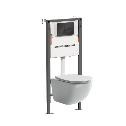 Инсталляция с кнопкой + унитаз Ceramica Nova Balance/Forma CN3009_121001MB