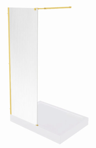 Душевая перегородка GOOD DOOR WALK IN ВИ00030 100х195 стекло рифленое профиль золото матовое