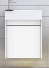 Тумба под раковину Art&Max TECHNO Family-500-1D-SO-BL 50х27х50 подвесная цвет белый глянцевый - фото 2