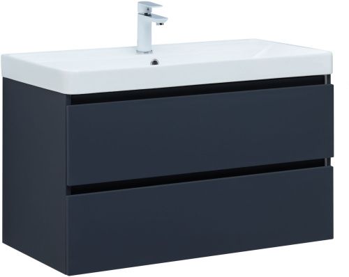 Тумба под раковину Aquanet Вега 2.0 00337950 89х46х50 подвесная цвет синий