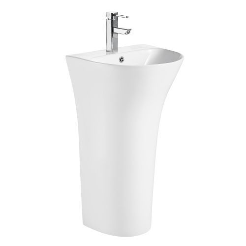 Раковина из санфаянса Azario FRETTA ROUND AZ-307 48х42 напольная цвет белый 1 отверстие под смеситель