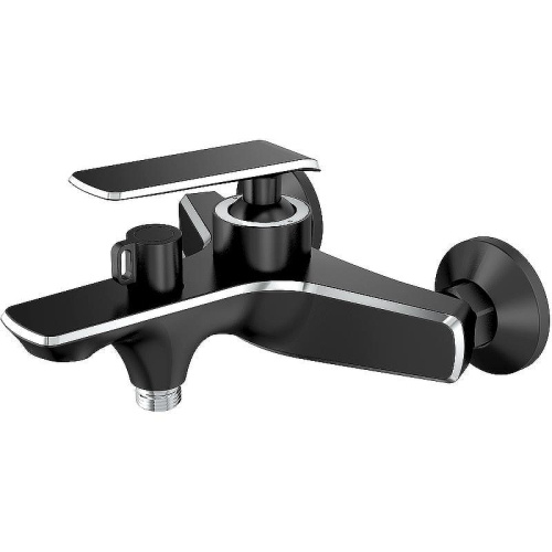 Cмеситель для ванны и душа Haiba HB60548-7 настенный черный/хром