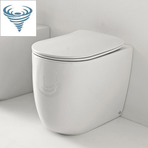 Чаша унитаза напольная Kerasan Nolita 531901 цвет белый без сиденья безободковая смыв торнадо