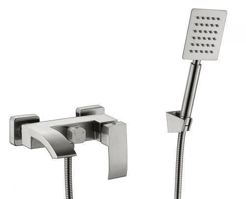 Смеситель для ванны и душа Fmark FS8624 настенный сатин