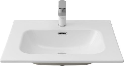 Раковина керамическая Aquanet Flat 00254363 61х47 полувстраиваемая цвет белый 1 отверстие под смеситель