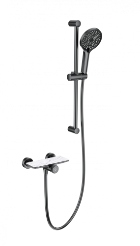 Душевой гарнитур со смесителем Wonzon & Woghand WW-B2052-A-BGG настенный графит
