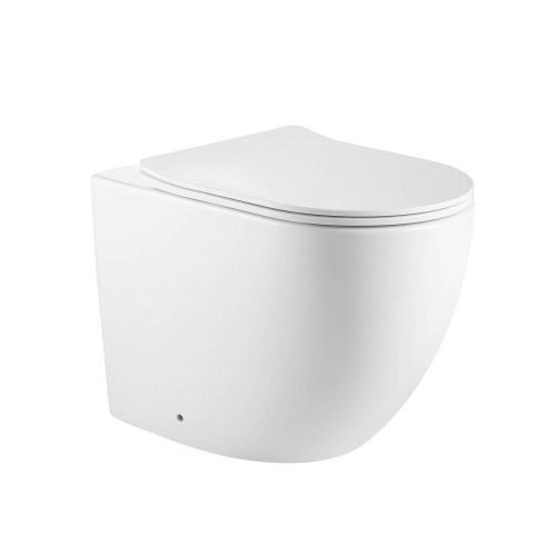 Унитаз приставной Abber Bequem AC1111TMW белый матовый с сиденьем микролифт безободковый смыв торнадо