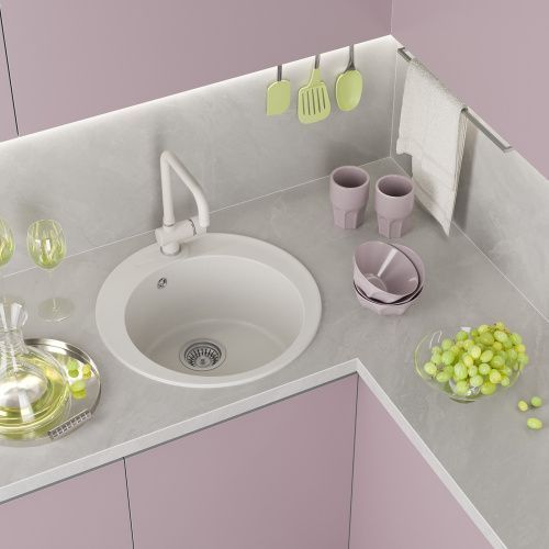 Кухонная мойка Misty Artemida ART-51-03 51х51 цвет белый