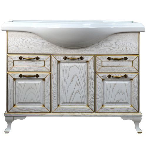 Тумба с раковиной Loranto Пандора CS00075992 105х45х65 напольная цвет белое золото