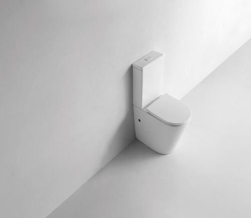 Унитаз напольный с бачком CeramaLux 2178 белый глянцевый с сиденьем микролифт безободковый каскадный смыв