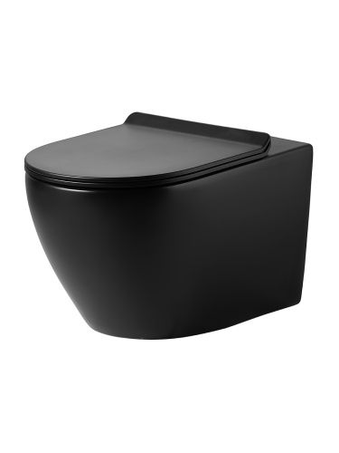 Унитаз подвесной Agger AT03144 черный матовый с сиденьем микролифт каскадный смыв
