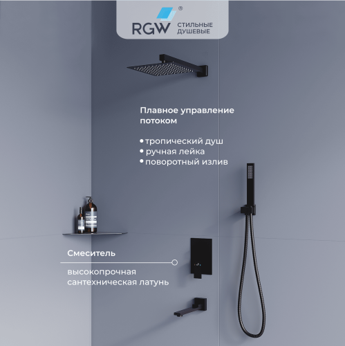Душевая система RGW Shower Panels 51140856-04 встраиваемая в стену