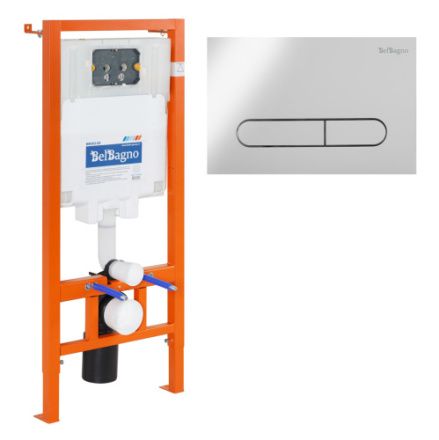 Инсталляция для унитаза с кнопкой BelBagno  BB002-80/BB005-PR-CHROME