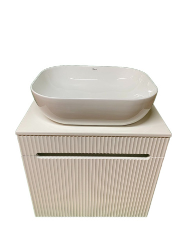 Тумба с раковиной Sintesi STL.W7025_SIN-LVB-APP-403 60х55х50 подвесная цвет перламутровый/оранжевый