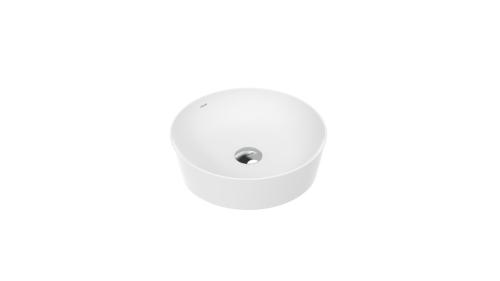 Раковина из сантехнического фарфора Creavit Ultra UL140-00CB00E-0000 40х40 накладная цвет белый без отверстий под смеситель