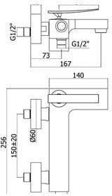 Смеситель для ванны с душем Paffoni Elys ELY022CR настенный хром - фото 2