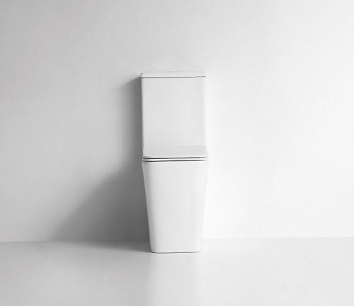 Унитаз напольный с бачком CeramaLux 2170 белый глянцевый с сиденьем микролифт безободковый каскадный смыв