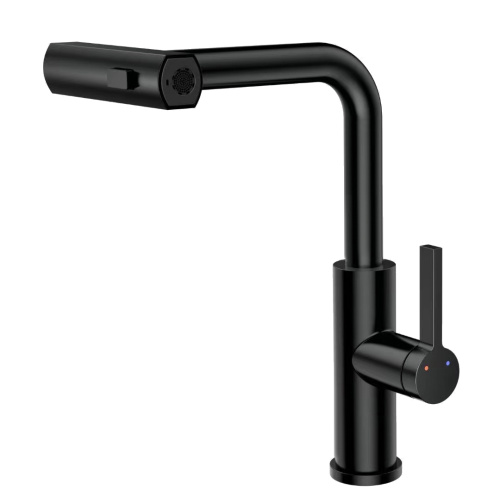 Смеситель для кухни  Tinos TI3732-18Black на раковину/столешницу черный матовый