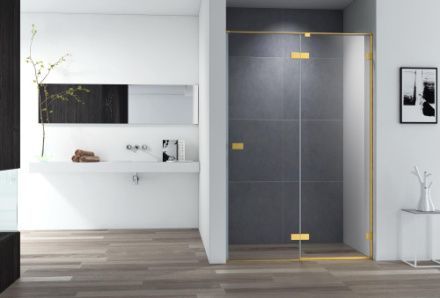 Душевая дверь Cezares BELLAGIO BELLAGIO-B-12-120-C-BORO 120х197 стекло прозрачное профиль золото брашированное