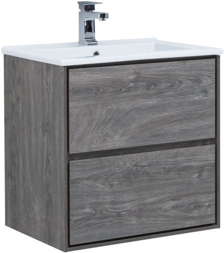 Тумба под раковину Aquanet Милан 00339966 64х46х66 подвесная цвет темное дерево