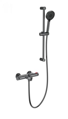 Смеситель для ванны Wonzon & Woghand WW-C2001-A-BGG настенный графит с термостатом