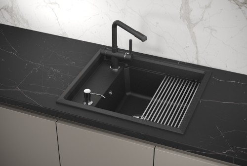 Кухонная мойка Granula Kitchen Space 6004, ЧЁРНЫЙ 60х51 цвет черный поверхность матовая