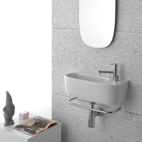 Раковина керамическая Globo Genesis 50 см GE046.BI*0 подвесная цвет белый без отверстий под смеситель