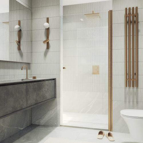 Душевая дверь Maybah Glass MGD-809-2 90х198 стекло прозрачное профиль бронза