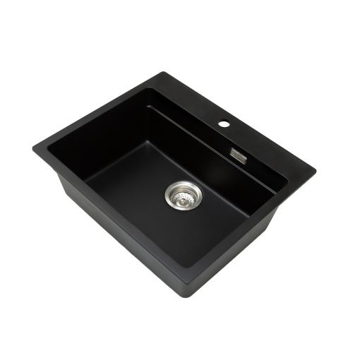Кухонная мойка Grandex Aqua 500504 60х51 цвет черный поверхность матовая