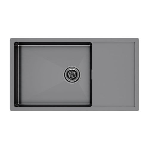 Кухонная мойка Paulmark GERBERG 78F UNI PM217844-GM 47х39 цвет вороненая сталь