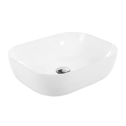Раковина из сантехнического фаянса BelBagno BB1302 50х40 накладная цвет белый без отверстий под смеситель