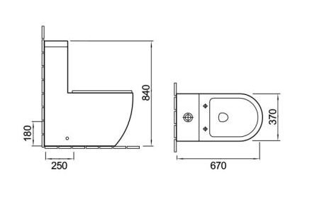 Унитаз напольный с бачком SantiLine SL-5011 цвет белый с сиденьем микролифт безободковый смыв воронка-водоворот - фото 2