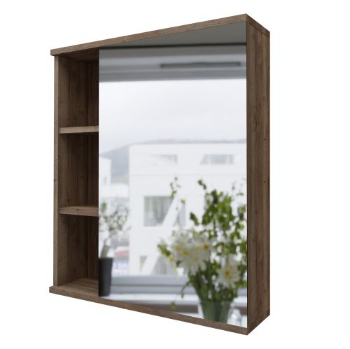 Зеркало-шкаф Grossman Форта 2070022 70х16х70 подвесной цвет темный дуб галифакс