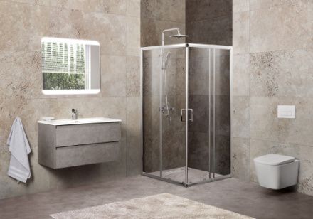 Душевой уголок BelBagno UNIQUE UNIQUE-A-2-85/100-C-Cr 85х85 стекло прозрачное профиль хром глянцевый без поддона