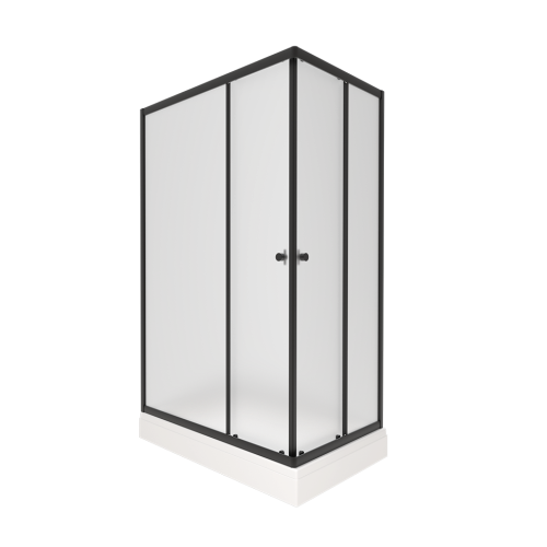 Душевой уголок Тритон Вента Щ0000064630 120х80 стекло матовое профиль черный с поддоном