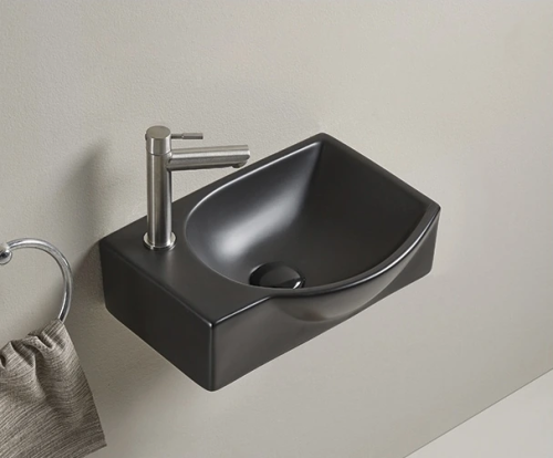 Раковина керамическая Gid Suspendido 62205R 41х28 подвесная цвет черный матовый 1 отверстие под смеситель