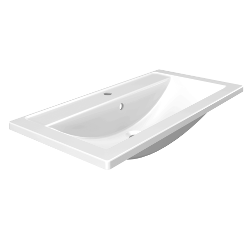 Раковина из литьевого мрамора Paola Paola Mario 900 90х46 полувстраиваемая цвет белый глянцевый 1 отверстие под смеситель