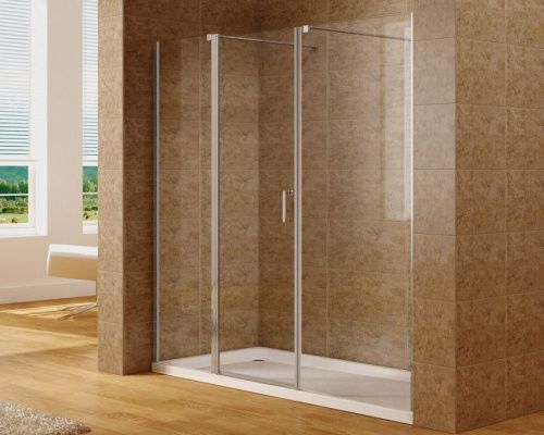 Душевая дверь Aquanet Cinetic AE12-N-120H190U-CT + AE12-F-90H190U-CT 207х190 стекло прозрачное профиль хром глянцевый