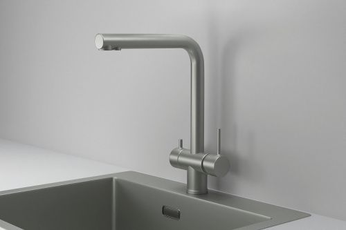 Смеситель для кухни Granula Kitchen Space 7011, СТАЛЬ МАТОВАЯ на мойку сталь матовая