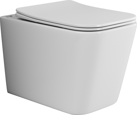 Унитаз подвесной Ceramica Nova CUBIC CN1806 белый с сиденьем микролифт безободковый душевой смыв - фото 2