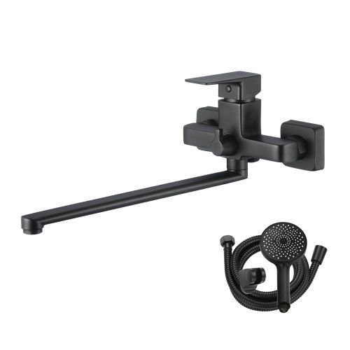 Смеситель для ванны WesnaArt Narcis NAR06-320BL-25221 настенный черный